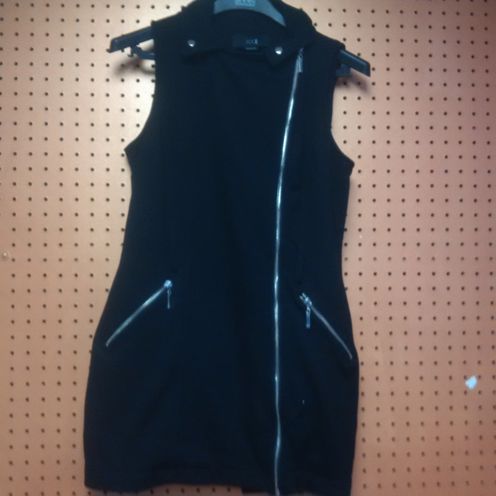 Asymmetrical Sleeveless Zipper Mini Dress